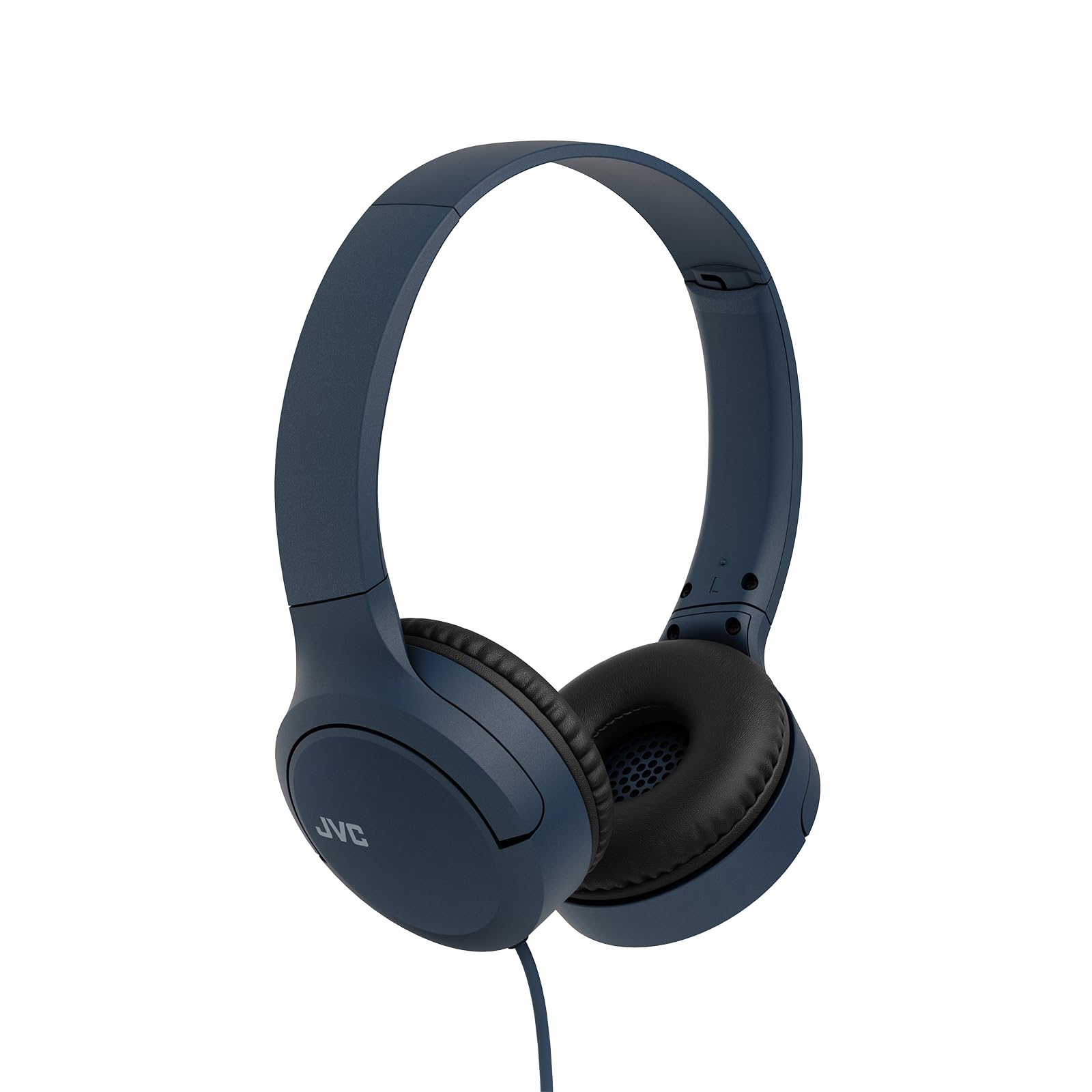 JVC HA-S33UC-A USB-C Casque Supra-auriculaire Pliable avec Microphone et télécommande à 3 Boutons, câble unilatéral, Bleu