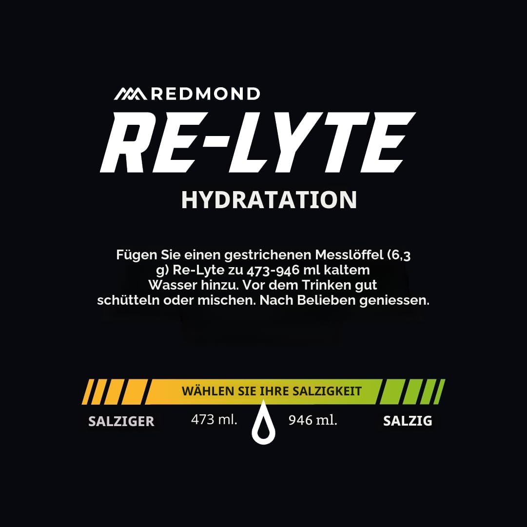 REDMOND Re-Lyte HYDRATION Drink Mix PINA COLADA, 381g Dose - Elektrolytepulver, zuckerfrei, mit echtem Real Salt, Elektrolyte, über 60 wichtige Mineralstoffe & Spurenelemente | Hydraion Pulver