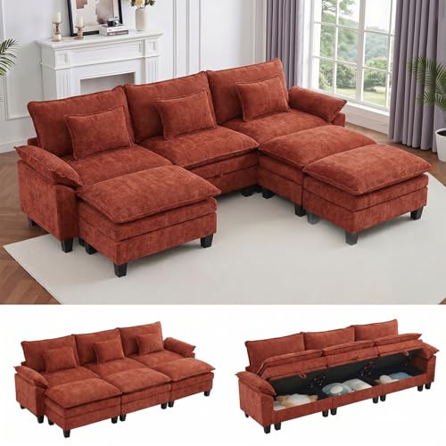 Image of IPKIG 117 inch Modular Cloud Couch with Storage, C Shaped Sectional Sofa