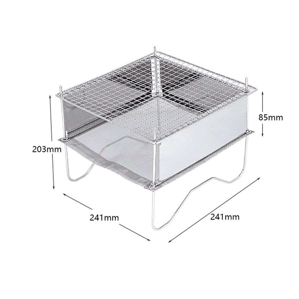 Barbecue Pliant en Acier Inoxydable Gril de Camping Portable Support de feu de Camp Support de feu de Camp pour la Cuisine en Plein air Pique-Nique