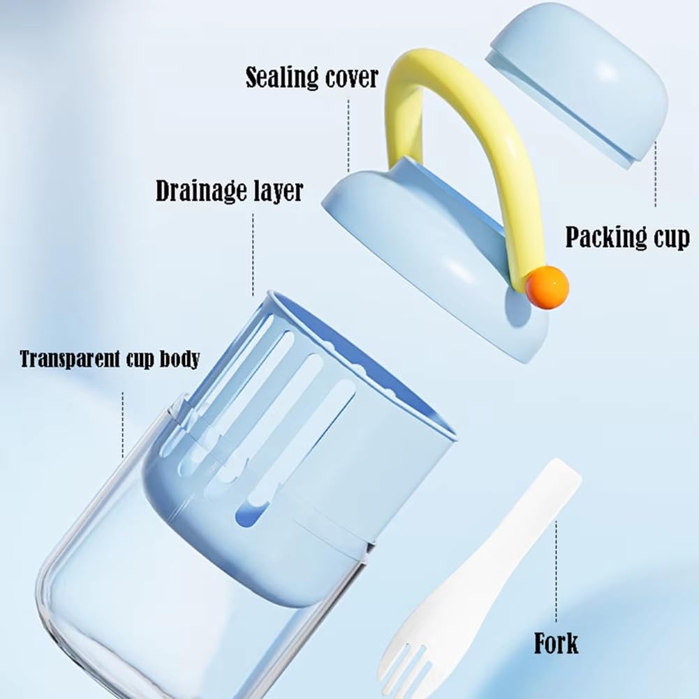 Bicchieri Per Insalata Portatili - 2 Pezzi Con Forchetta E Contenitore, Senza BPA - Foto 12