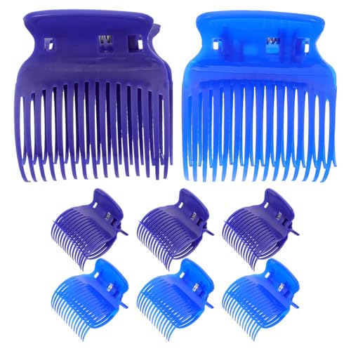 FRCOLOR 8Pcs Hair Roller Clips for Hair Salon Styling Curling Claw Clamp Heat Resistance Plastic Lightweight Replacement Roller Clips for Salon Section Styling Tool