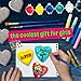 Hearts Rock Painting Kit for Kids Girls - Glow in Dark Art Supplies Ages 4-12 - Complete STEM Craft Set with Puffy Paint Stickers Gems Paints - Educational Birthday Christmas Gifts Art Toys for Girl