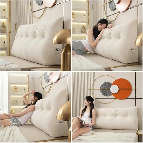 Coussin de dossier pour s'asseoir au lit et lire confortablement le soir