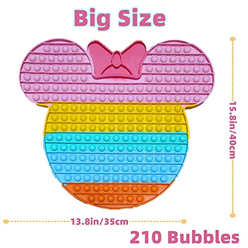 Plusyard Push Rainbow Mouse Big Jumbo Pop Bubble Fidget Toy, Giant Large Huge Square Stress Reliever Silicone Toy For Kids And Adults #TOP6