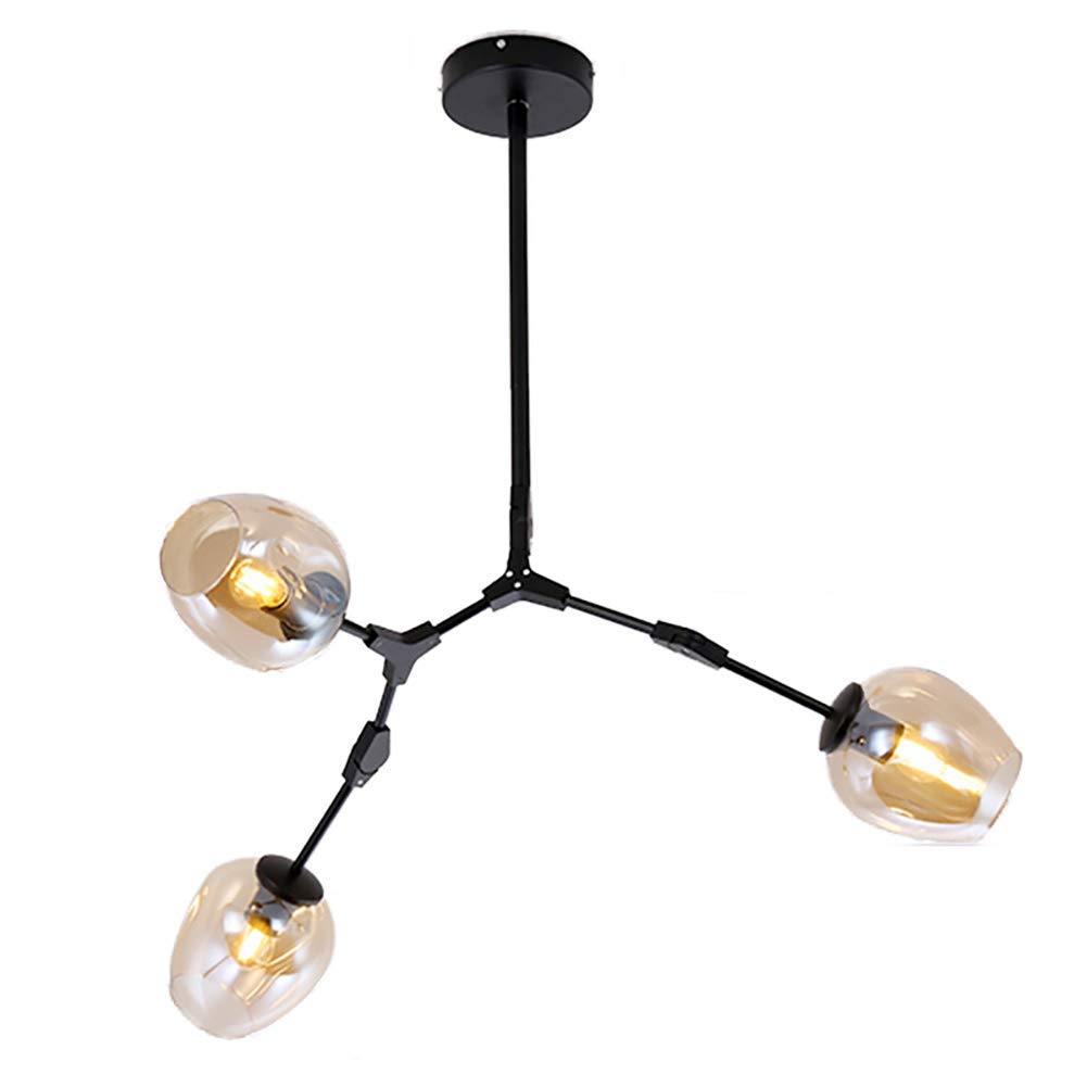 FZQSXAZU Chandeliers,Modern Industry Sputnik Chandelier，Modern 3S Gold Ceilingd Century Adjustable Hanging Fixture for Kitchen Living Room Bedroom/Amber./3S