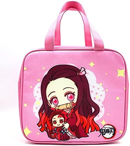 USCW Demon Slayer Meal Bag School, Reusable Insulated Portable Anime Lunch Box, Children Bag, Bags for Kids, Student Box Tote Devil's Blade, (US2072)