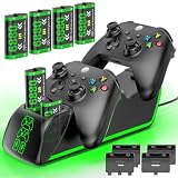 Xbox Controller Ladestation mit 4 x 5520 mWh wiederaufladbaren Xbox Akkus, Schnelle X Box Ladestation für X Box Series X/S/One/X/S/Elite Controller mit 9 RGB Modi, X bx Zubehör