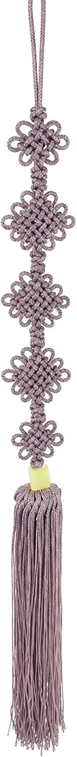 5-Tier Chrysanthemum Knot Norigae - Traditional Korean Long Maedeup Pendant Ornament - Four Colors Hanbok Tassel Charm (Dusty Blue)