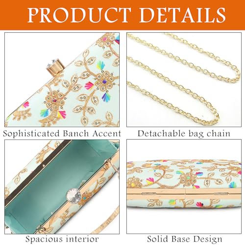 Image of LONGING TO BUY Hand Crafted Designer Box Clutch - Zari Embroidery For Women
