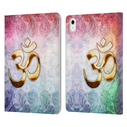 Funda para iPad Air 2022 libro cuero sutil símbolos sagrados OM