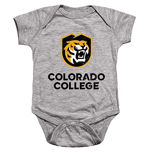 Colorado College Official Tigers Logo Unisex Infant Snap Suit for Baby,Athletic Heather, 6 Months