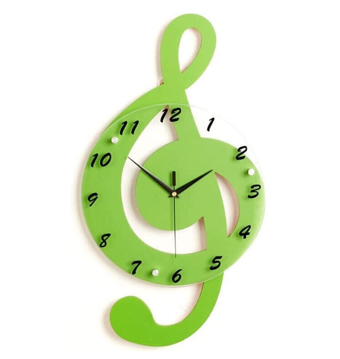 AZHKJKZH Wall Mounted Clock Musical Note Wall Clock Art Deco Modern Minimalist Atmosphere Pastoral Living Room European Style Silent For Living Room(Rosso)