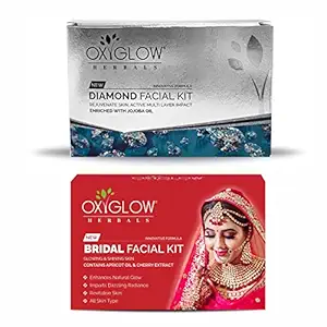 Diamond Facial Kit 50g & OxyGlow Herbals Bridal Facial Kit 53 Gm (Combo Pack)