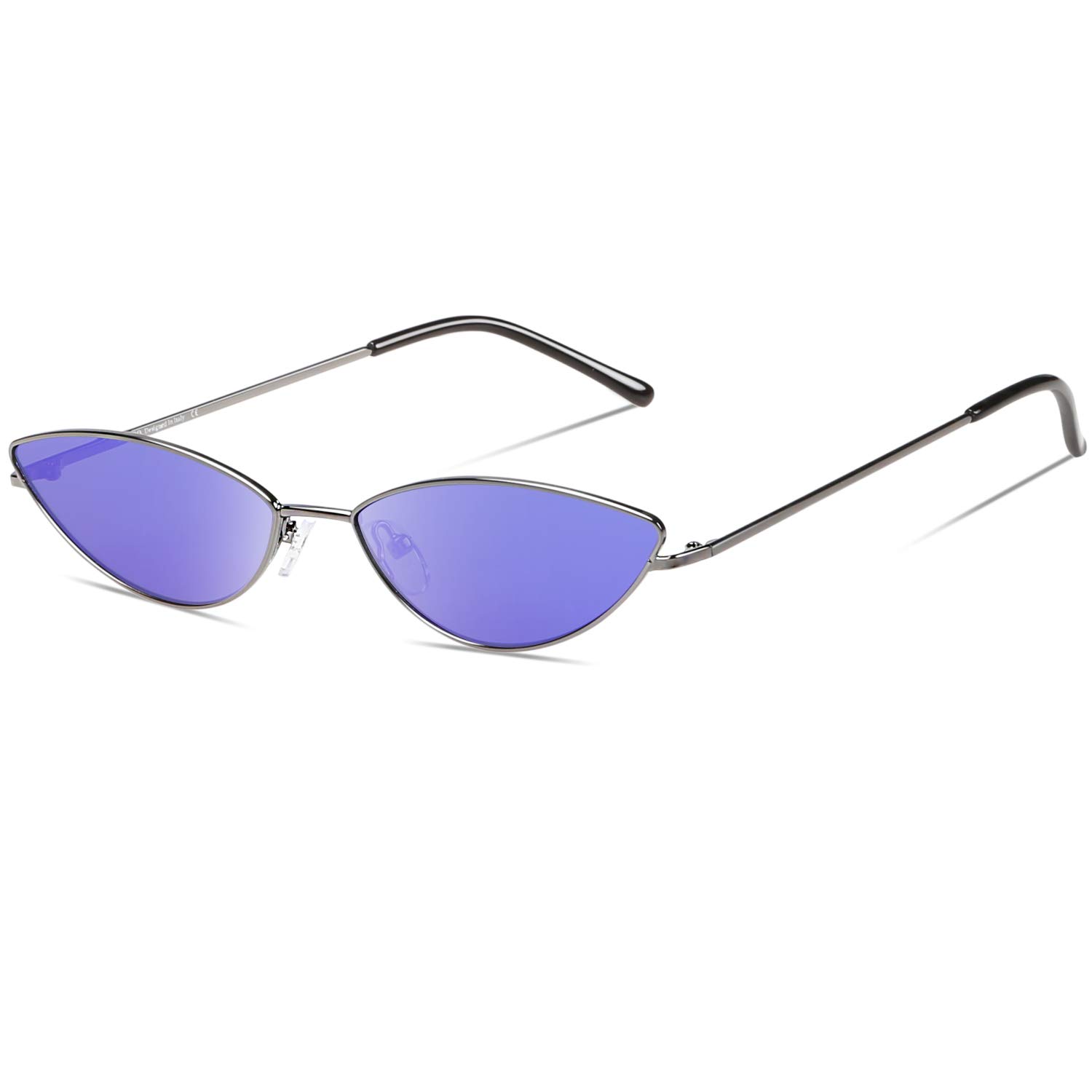 DUCO Vintage Sonnenbrille für Damen Retro gotisch Polarisierte Sonnenbrille UV400 Schutz Sonnenbrillen Leichtgewicht Hippie Metall Rahmen W019