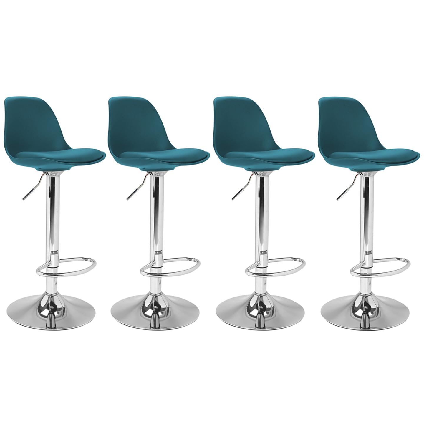 IDMarket - Lot de 4 tabourets de Bar Karl Design Bleu Canard