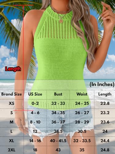 Image of ChiaoLezhee Women's Summer Knit Tank Tops, Racerback High Neck Lightweight Sweater Vest, Dressy Casual Outfits