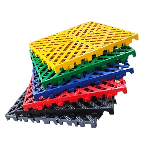 Modular Interlocking Mats DIY Garage Drainage Mats Pool Garage Floor, 40x40x2CM Splicing Drainage Mats, for Deck Patio Garage Balcony Bathroom Wet Areas(Yellow,40x40x2CM-15piece)