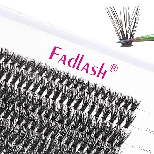 Cils Cluster FADLASH DIY 40 Root Extension Cils Individuels Volume Russe Cluster Faux Cils Individuelle Noir Mat Bouquet Cils 0.07-C Curl Plateau Mixte(40D-0.07C, mix 8-15mm)