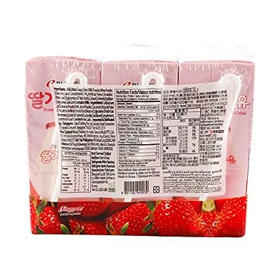 Binggrae Flavored Milk Drink, Strawberry, 6 Cartons, 6.8 fl oz (200 ml) Each