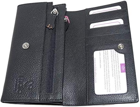 Mala Leather Butterflies & Flowers Floral Matinee Purse RFID Protection - Sophia, Black - Image 5