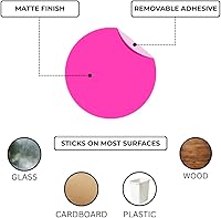 Vista 4 de ChromaLabel Etiqueta redonda de 3 pulgadas con código de color extraíble, alta visibilidad para inventario de almacén, 500 etiquetas por rollo, rosa