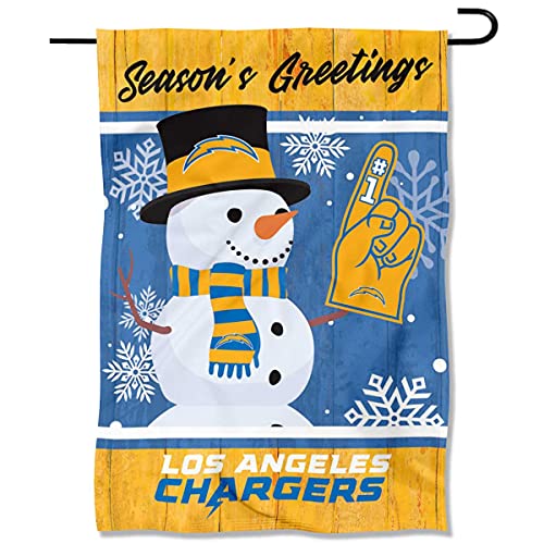 Los Angeles Chargers Holiday Winter Snow Garden Flag Double Sided Banner