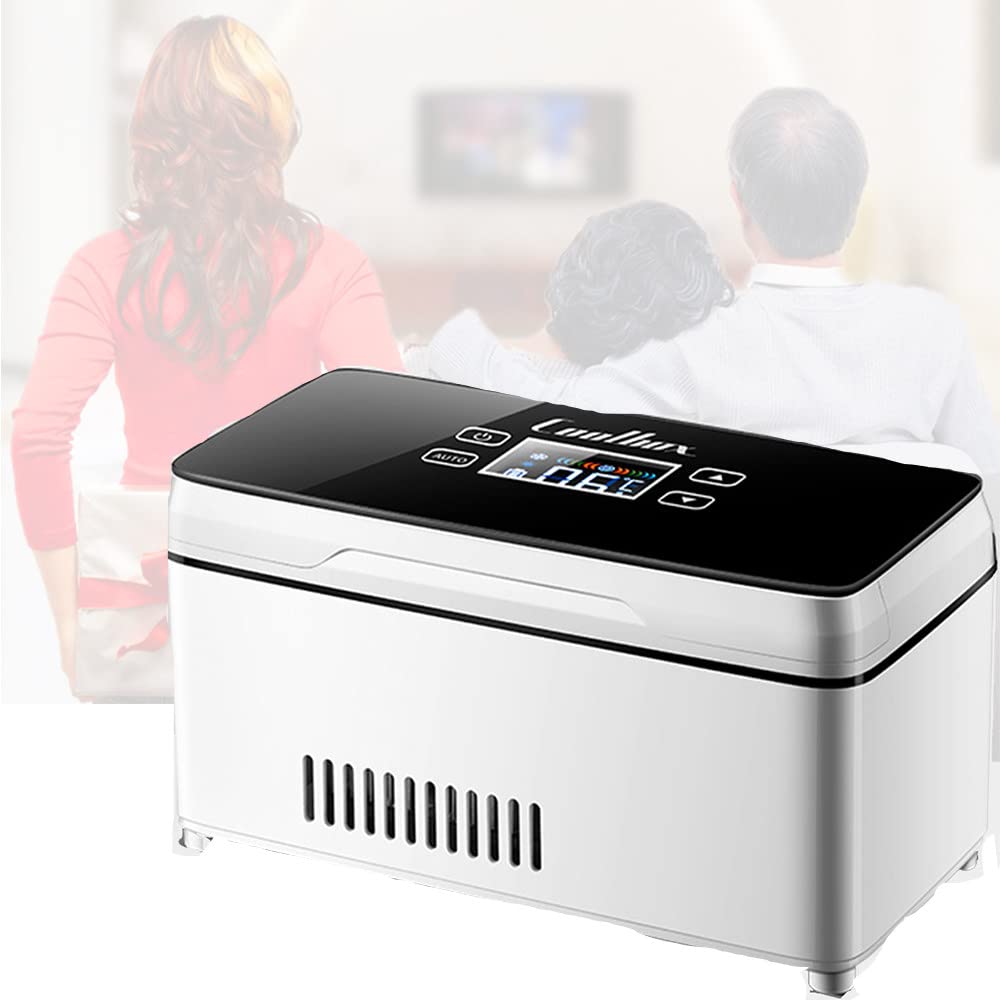 Mini refrigerador portátil Cool Box Pantalla LED, Enfriador de insulina portátil Medicamento Nevera Insulina eléctrica 0-18 ℃ Enfriador de insulina portátil, 2Battery