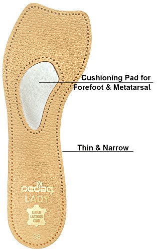 Plantilla Pedag 121 Lady 3/4 piel autoadhesiva, Tan, talla 40 miniatura 3