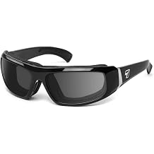 BALI Motorcycle Sports Sunglasses, Glossy Black Frame + Gray Lens Goggles