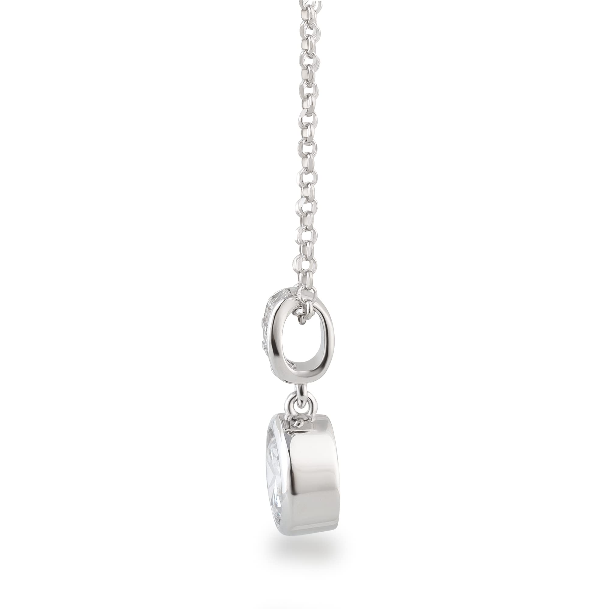 Schöner-SD Halskette mit Zirkonia Kristall Anhänger 925 Silber rhodiniert