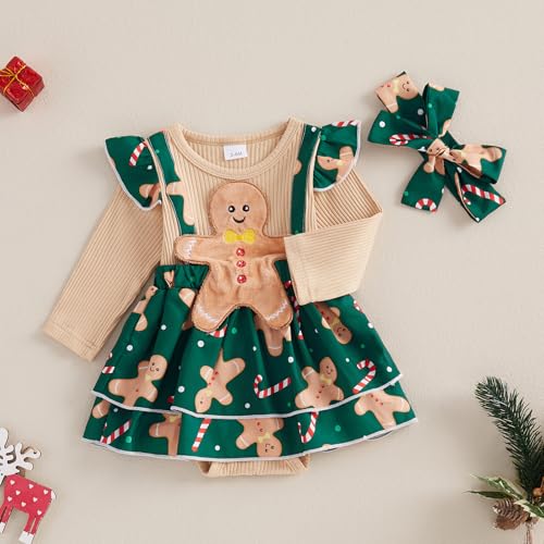 FIOMVA Baby Girl Clothes Infant Shamrock Bubble Smocked Romper Newborn Cute Long Sleeve Bodysuit Toddler Spring Outfit3