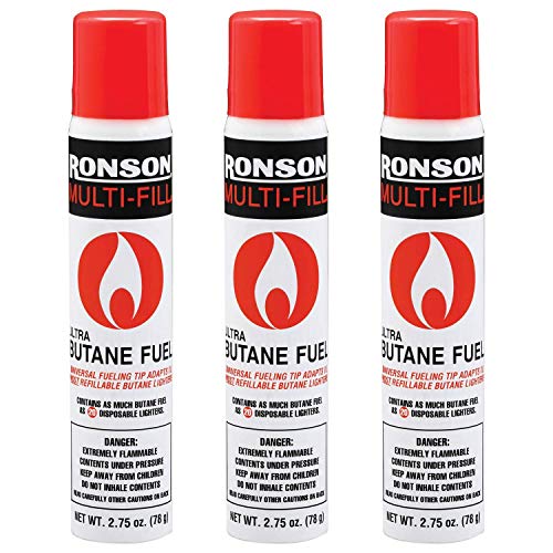 Ronson 99146 Large Lighter Butane Refill 78 Grams 2.75 Ounce (Pack of 3)