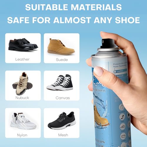 etching Shoe Protector Spray, Suede Protector Spray, Rain & Stain Waterproof Protection for Shoes, Boots, Handbags, Purses, Suede, Leather, Canvas, Nubuck, Fabric, Nylon, 10.15Oz4
