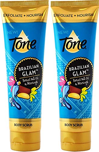Tone Body Scrub - Brazilian Glam - Net Wt. 4.5 FL OZ (133 mL) Per Tube - Pack of 2 Tubes