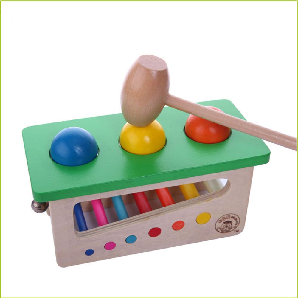 Zhenyu Baby Toys Wooden Knocks Pillar Platform Wood Toys Hammering Children Early Learning Educational Toys