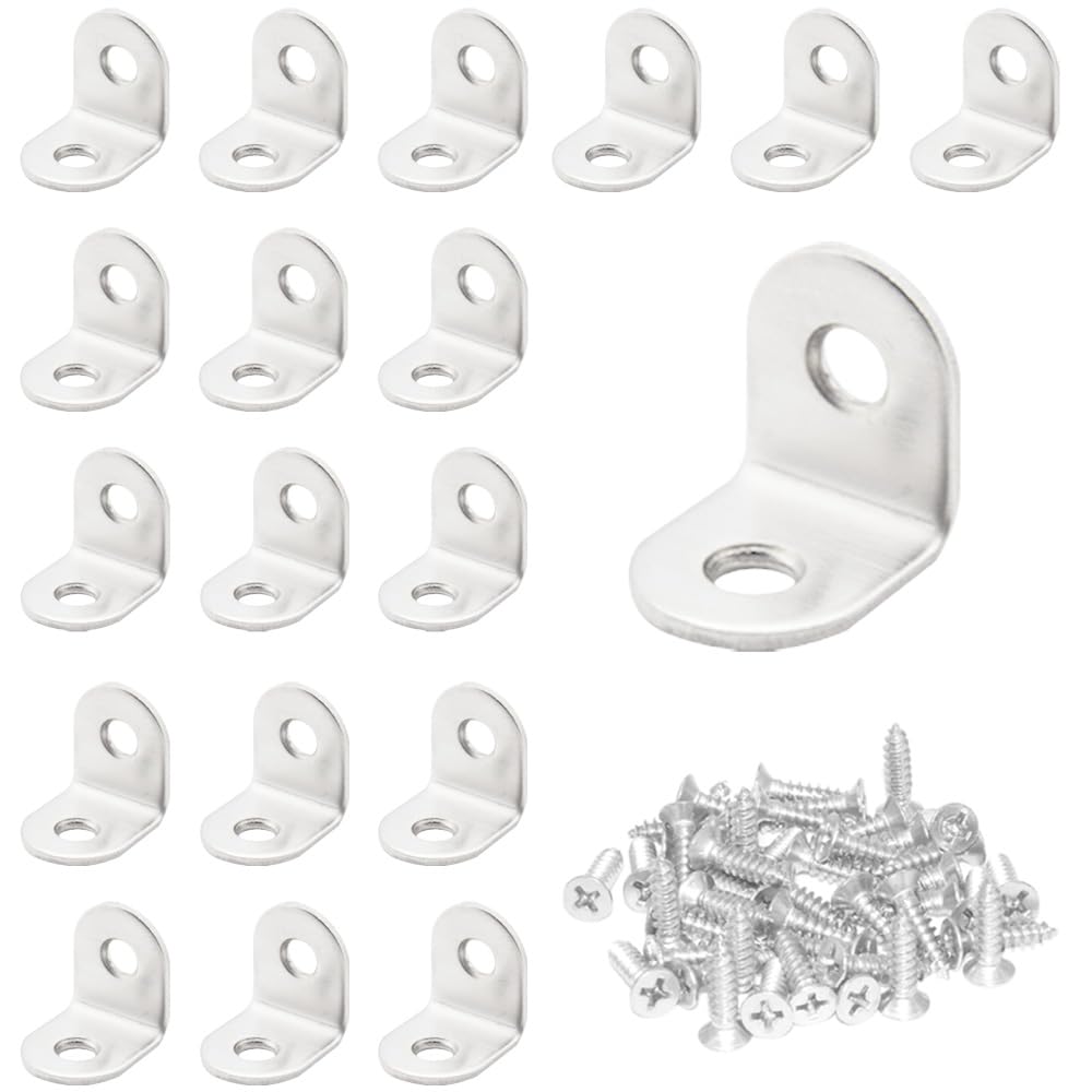 CEEYSEE 20 Stück Edelstahl Winkel 20x20mm Bracket L-förmige