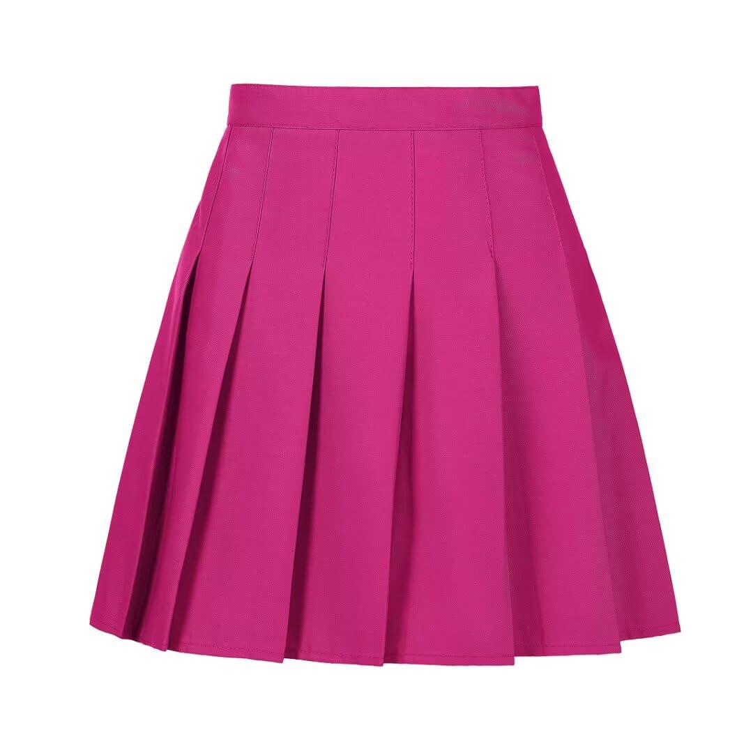 Tivifox Womens Girls Pleated Tennis Skirts High Waisted A-line Skirt School Uniform Athletic Golf Skorts with Shorts,2T-4XL