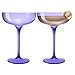 Acrylic Shatterproof Martini, Margarita, Champagne & Cocktail Unbreakable Glasses | Set of 2 | Large Plastic Coupe Glasses 15oz, Tritan Drinkware, BPA-free, Reusable, Pool, Indoor & Outdoor (Purple)