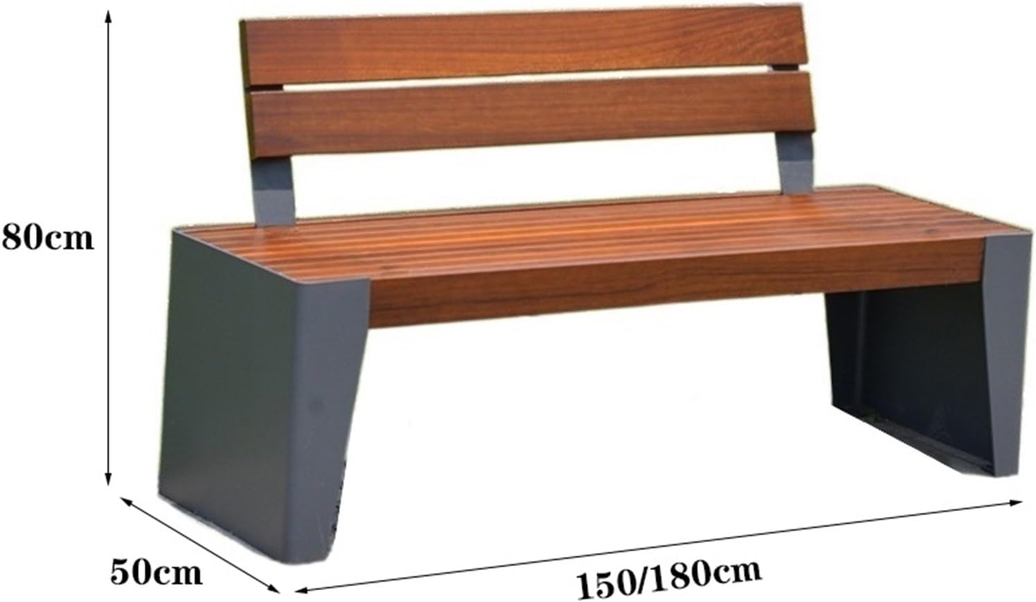 Outdoor Garden Bench 3 Outdoor Park Benches, Hardwood Slat Seats and Backrests, Suitable for Patio Porch, Pool Side Garden Courtyard Park Bench(150x50x80CM)