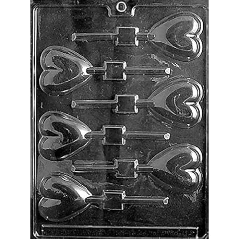 Grandmama's Goodies V026 Valentine's Day Heart Lollipop Chocolate Candy Soap Mold with Exclusive Molding Instructions … (Pack of 3) Cover