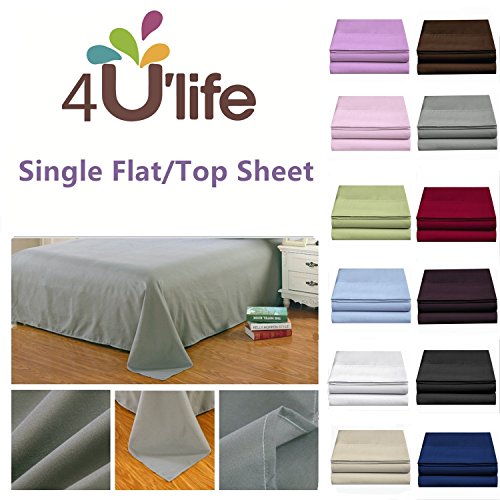 4U Life 2 Piece Flat Sheet, Ultra Soft And Comfortable Microfiber, King, Dark Brown