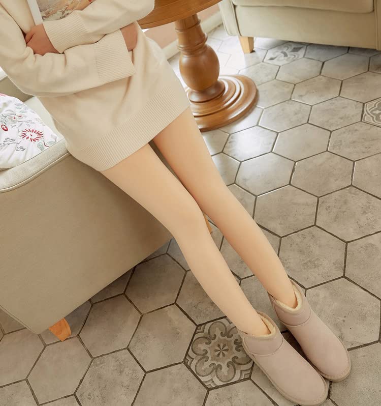 Image of Pubnico Skin Women Fleece Lined Tights, High Waist Winter Warm Control Top Tights,Thick Thermal Pantyhose Elastic Leggings