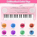 Piano Clavier Jouet pour Enfants, 37 Touches Pianos Jouets Musicaux avec Microphone
