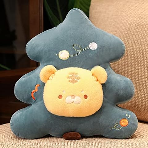 TANNEL Almohada navideña de peluche con diseño de hombre de pan de jengibre, alce y anciano - 50 cm Cover