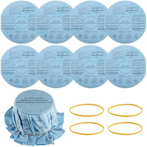 EPLZON Reusable Wet Dry Vac Filter VF2002 Dry Disc Vacuum Filters for Most 5 Gallon and Larger Shop Vac Branded Wet/Dry Vacuum Cleaners(pack of 8pcs Disc Filters 4pcs Retaining Bands) Cover