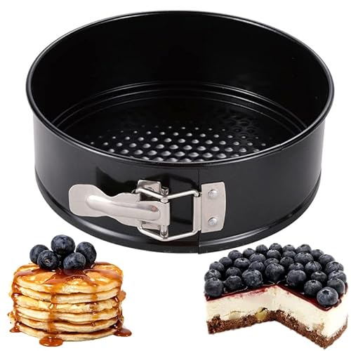 Cake Tin with Removable Bottom Non-stick Cake Tins 8 Inch Baking Tins Round Cake Pan Quick Release Round Cake Tin Mould Deep Baking Tin Ideal for Birthday Wedding Party Cake Baking - 8inch