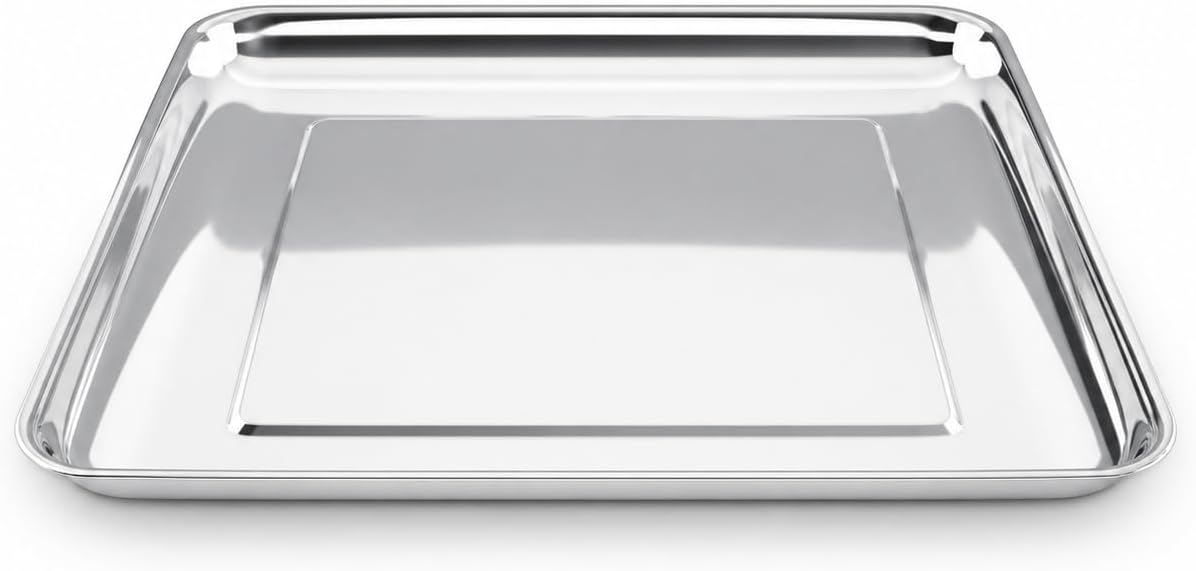 Univen Stainless Steel Baking Tray Pan Compatible with Cuisinart Airfryer Oven TOA-60 TOA-65 TOA-70 Dishwasher-Safe 304 Stainless Steel