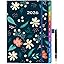 Agenda 2026 A5 – Page Par Jour, Couverture Rigide Gris Ardoise, Onglets Colorés, Design Floral – Organisation Annuelle Complète (janvier à Décembre)