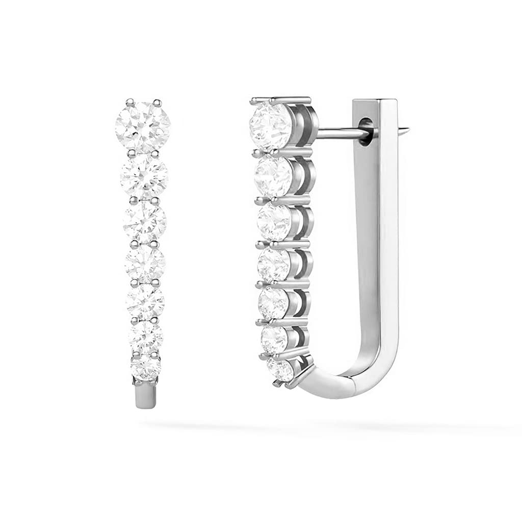 MINUTIAE U Shaped Hoop Dangling Earring For Women And Girls (Silver Plated) (B08KNDXX8P) Amazon Price History, Amazon Price Tracker